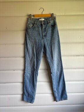 Dynamite Rosie High Rise Straight Leg Jeans Light Wash Button Fly Size 25